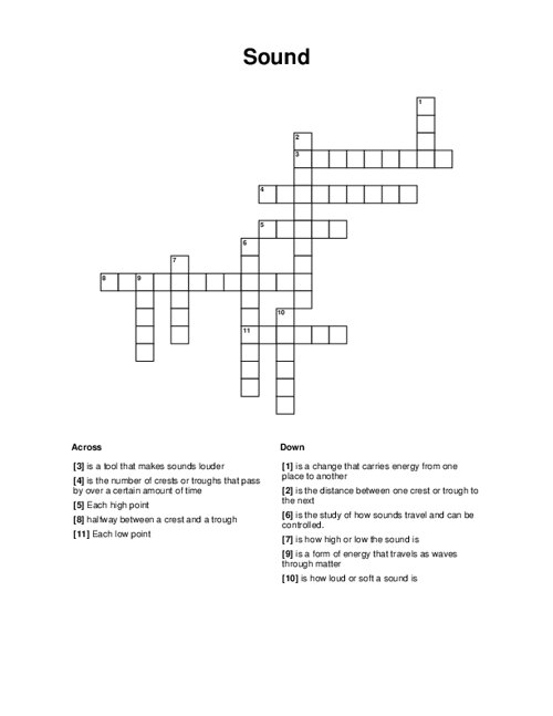 Sound Crossword Puzzle