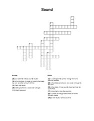 Sound Crossword Puzzle