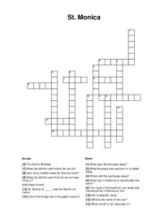 St. Monica Crossword Puzzle