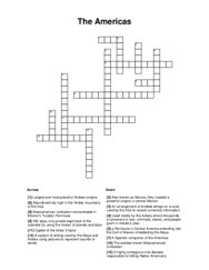 The Americas Crossword Puzzle