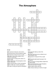 The Atmosphere Crossword Puzzle
