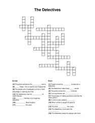 The Detectives Crossword Puzzle