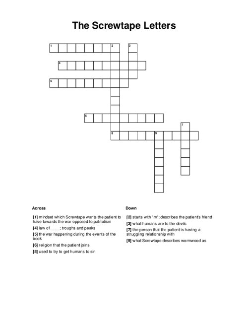 The Screwtape Letters Crossword Puzzle