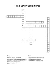 The Seven Sacraments Crossword Puzzle