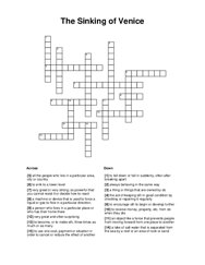 The Sinking of Venice Crossword Puzzle