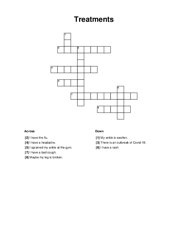 Treatments Crossword Puzzle