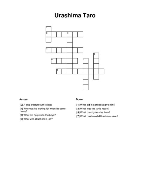 Urashima Taro Crossword Puzzle