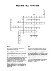 USA by 1900 Revision Crossword Puzzle