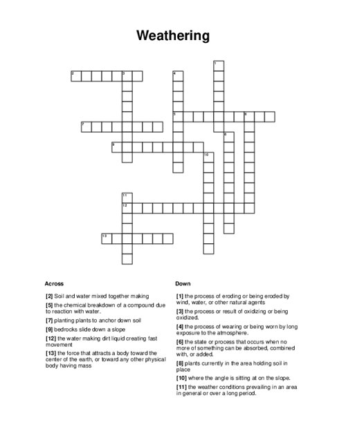 Weathering Crossword