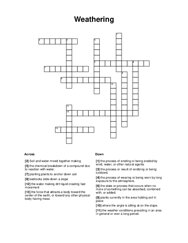 Weathering Crossword Puzzle