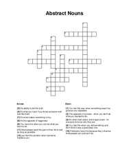 Abstract Nouns Word Scramble Puzzle