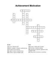 Achievement Motivation Crossword Puzzle