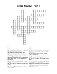 Africa Review - Part 1 Crossword Puzzle