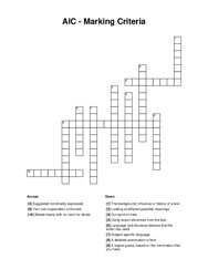 AIC - Marking Criteria Crossword Puzzle
