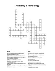 Anatomy & Physiology Crossword Puzzle