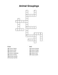 Animal Groupings Crossword Puzzle