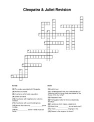 Cleopatra & Juliet Revision Crossword Puzzle