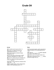 Crude Oil Crossword Puzzle