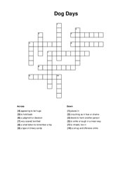 Dog Days Crossword Puzzle