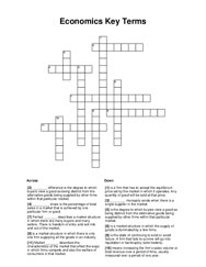 Economics Key Terms Crossword Puzzle