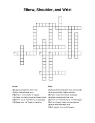Elbow, Shoulder, and Wrist Crossword Puzzle
