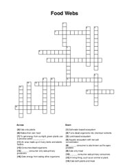 Food Webs Crossword Puzzle
