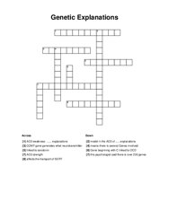 Genetic Explanations Crossword Puzzle