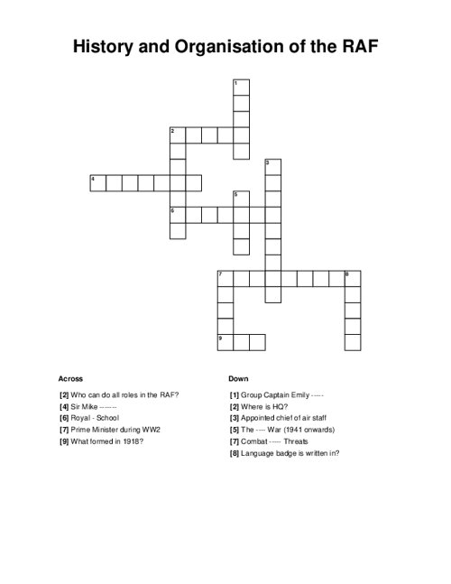 History and Organisation of the RAF Crossword Puzzle