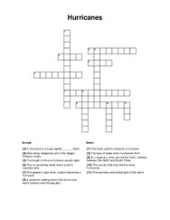 Hurricanes Crossword Puzzle