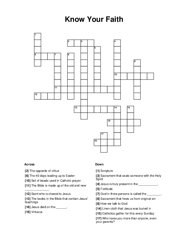 Know Your Faith Crossword Puzzle