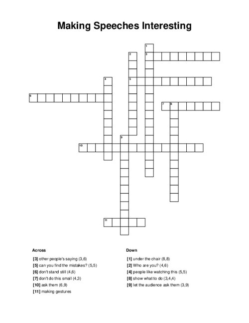 make a speech say daily themed crossword