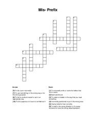Mis- Prefix Crossword Puzzle
