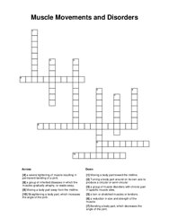 Muscle Movements and Disorders Word Scramble Puzzle