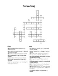 Networking Crossword Puzzle