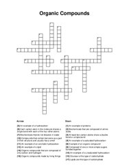 Organic Compounds Crossword Puzzle