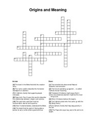 Origins and Meaning Word Scramble Puzzle