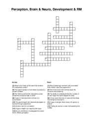 Perception, Brain & Neuro, Development & RM Crossword Puzzle