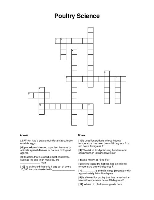 Poultry Science Crossword Puzzle