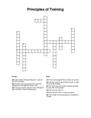 Principles of Training Crossword Puzzle