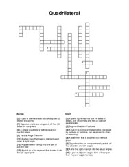 Quadrilateral Crossword Puzzle