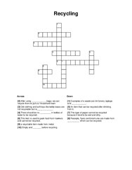Recycling Crossword Puzzle