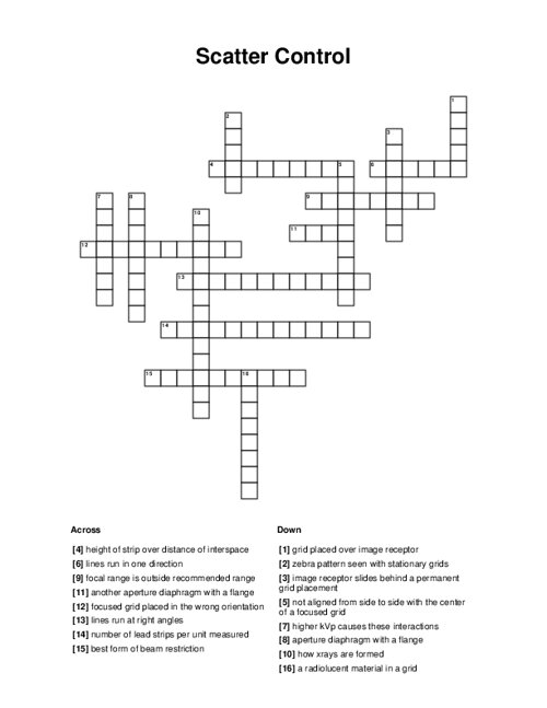 Scatter Control Crossword Puzzle