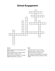 School Engagement Crossword Puzzle