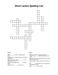 Short Lenten Spelling List Word Scramble Puzzle