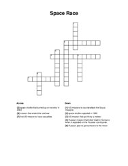 Space Race Crossword Puzzle