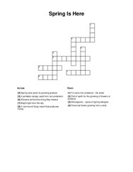 Spring Is Here Crossword Puzzle