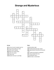 Strange and Mysterious Crossword Puzzle