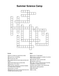 Summer Science Camp Word Scramble Puzzle