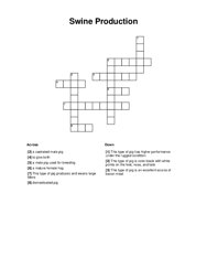 Swine Production Crossword Puzzle