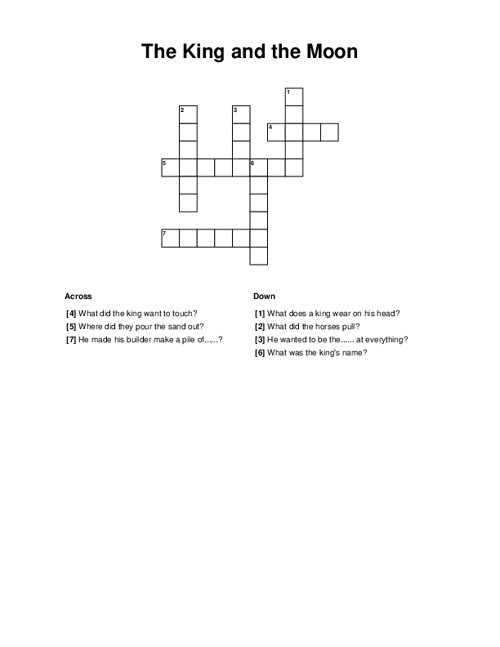 The King and the Moon Crossword Puzzle